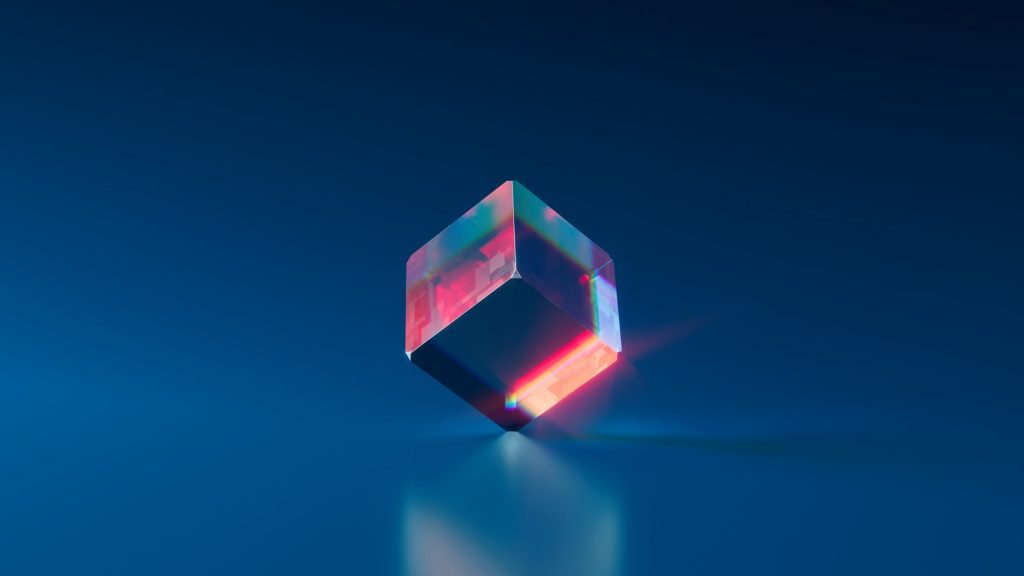 purple and pink diamond on blue background